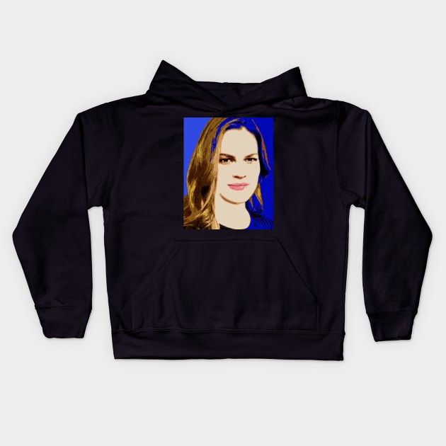 Hilary Swank Kids Hoodie by oryan80